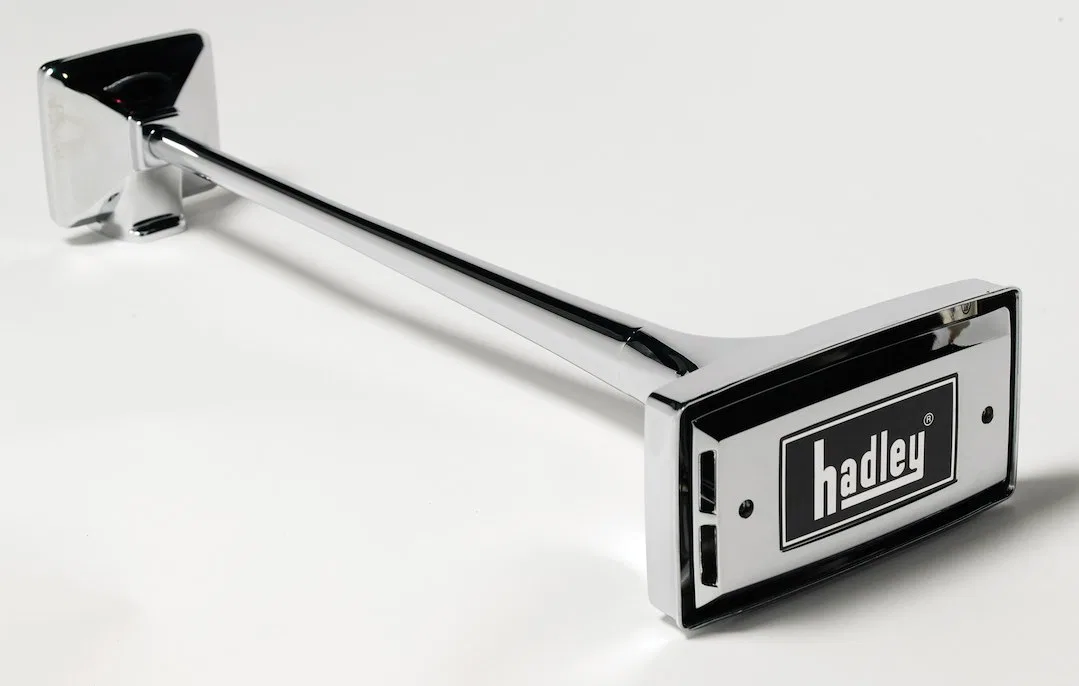 H00978 – HADLEY HORNS Air Horn, Single Tone Rectangular Trumpet 26 Inch Length Chrome Plated Steel 7/16 Inch - 24 Thr...